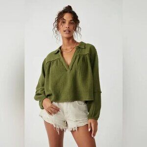 FREE PEOPLE | Women's Yucca Double Cloth Blouse in XS